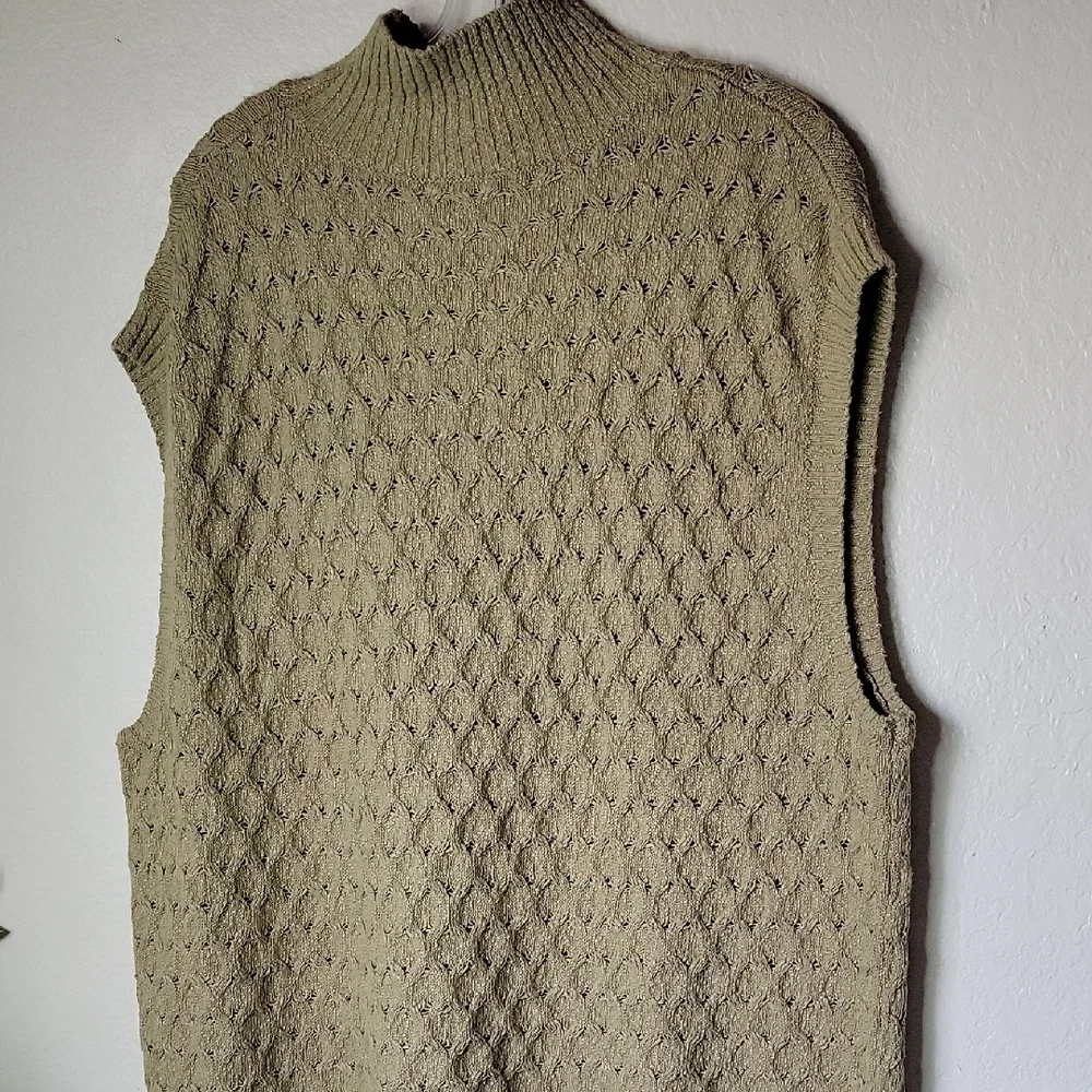 Free People Rosemary Textured Turtleneck Sweater - Olive Size M